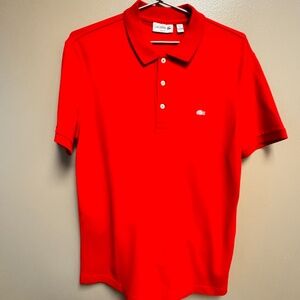 LACOSTE PIQUE SLIM FIT POLO -  RED LARGE